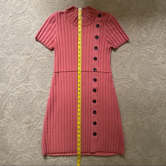 Free People Coral Ribbed ButtonFront Sweater Dress - Picture 5 of 7